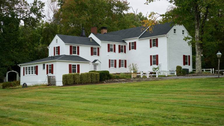 White House With Red Shutters